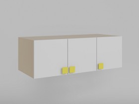 Антресоль на шкаф 3-х створчатый Клаксон без машинок (Белый/корпус Клен) в Вологде - vologda.katalogmebeli.com | фото