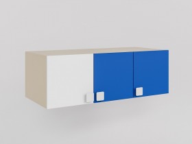 Антресоль на шкаф 3-х створчатый Скай люкс (Синий/Белый/корпус Клен) в Вологде - vologda.katalogmebeli.com | фото