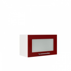 Бруклин ШВГС 600 Шкаф верхний горизонтальный со стеклом (Бетон белый/корпус Белый) в Вологде - vologda.katalogmebeli.com | фото