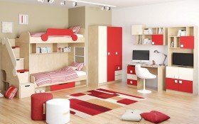 Детская комната Бэрри (Бежевый/Красный/корпус Клен) в Вологде - vologda.katalogmebeli.com | фото 2