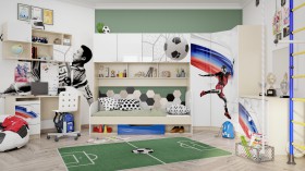 Детская комната Футбол ЧМ (Белый/Синий/корпус Клен) в Вологде - vologda.katalogmebeli.com | фото 2