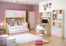 Детская комната Грэйси (Розовый/Серый/корпус Клен) в Вологде - vologda.katalogmebeli.com | фото 2