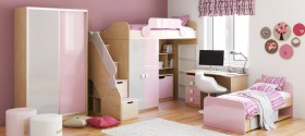 Детская комната Грэйси (Розовый/Серый/корпус Клен) в Вологде - vologda.katalogmebeli.com | фото 5