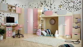 Детская комната Грэйси (Розовый/Серый/корпус Клен) в Вологде - vologda.katalogmebeli.com | фото 1