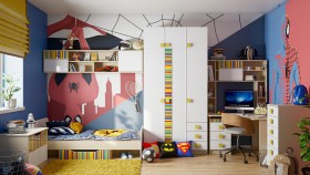Детская комната Клаксон без машинок (Белый/корпус Клен) в Вологде - vologda.katalogmebeli.com | фото