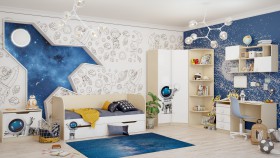 Детская комната Санни (Белый/корпус Клен) в Вологде - vologda.katalogmebeli.com | фото 2