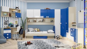 Детская комната Скай Люкс (Синий/Белый/корпус Клен) в Вологде - vologda.katalogmebeli.com | фото 3