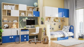 Детская комната Скай Люкс (Синий/Белый/корпус Клен) в Вологде - vologda.katalogmebeli.com | фото 9