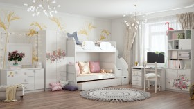 Детская комната Совушки (Белый/корпус Выбеленное дерево) в Вологде - vologda.katalogmebeli.com | фото 3