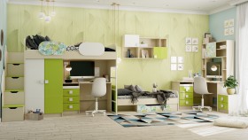 Детская комната Твит (Белый/Зеленый/корпус Клен) в Вологде - vologda.katalogmebeli.com | фото 8
