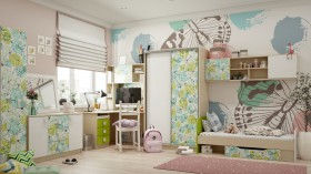 Детская комната Твит (Белый/Зеленый/корпус Клен) в Вологде - vologda.katalogmebeli.com | фото