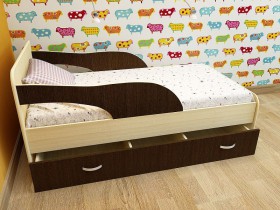 Кровать детская Максимка Млечный дуб/Венге в Вологде - vologda.katalogmebeli.com | фото