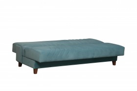 Диван-кровать "Бэлла" (велюр нео слейт/подушки микровелюр тропики) в Вологде - vologda.katalogmebeli.com | фото 5