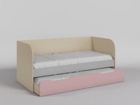 Диван-кровать Грэйси (Розовый/Серый/корпус Клен) в Вологде - vologda.katalogmebeli.com | фото