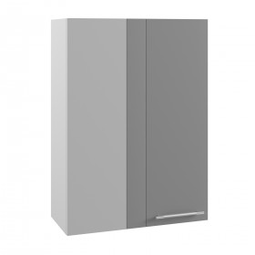 Шкаф верхний Капля ВПУ 650 (угловой/высокий/левый/Белый глянец/Серый) в Вологде - vologda.katalogmebeli.com | фото
