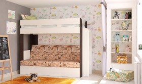 Кровать с диваном 75 Карамель Атлант (Венге Магия /Сосна Карелия/Савана) в Вологде - vologda.katalogmebeli.com | фото 1