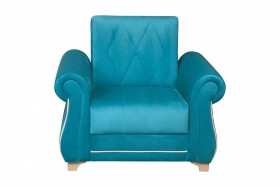 Кресло для отдыха "Порто" (велюр киви бирюза / микровельвет крем) в Вологде - vologda.katalogmebeli.com | фото 3