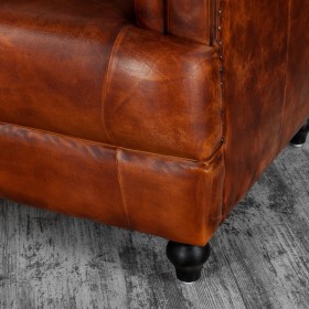 Кресло кожаное Лофт Честер-Нью (Коричневый, Рыжий) в Вологде - vologda.katalogmebeli.com | фото 8