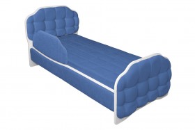 Кровать 160 Атлет 29 Синий (мягкий бортик) в Вологде - vologda.katalogmebeli.com | фото