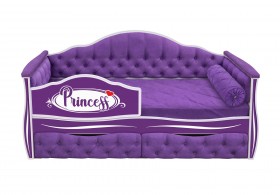 Кровать 160 серии Иллюзия 2 ящика 32 Фиолетовый (мягкие боковые накладки/подушка валик) в Вологде - vologda.katalogmebeli.com | фото