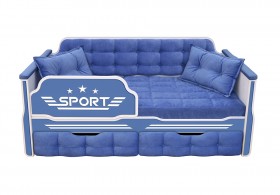 Кровать 160 серии Спорт 2 ящика 85 Синий (подушки) в Вологде - vologda.katalogmebeli.com | фото
