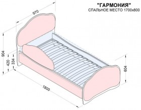 Кровать 170 Гармония 32 Фиолетовый (мягкий бортик) в Вологде - vologda.katalogmebeli.com | фото 2