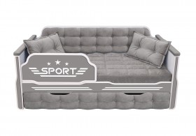 Кровать 170 серии Спорт 1 ящик 45 Серый (подушки) в Вологде - vologda.katalogmebeli.com | фото