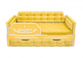 Кровать 170 серии Спорт 1 ящик 74 Жёлтый (мягкие боковые накладки) в Вологде - vologda.katalogmebeli.com | фото