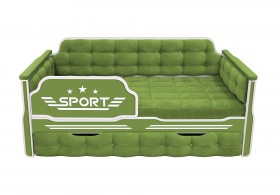 Кровать 170 серии Спорт 1 ящик 76 Зелёный (мягкие боковые накладки) в Вологде - vologda.katalogmebeli.com | фото