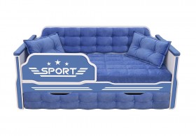 Кровать 170 серии Спорт 1 ящик 85 Синий (подушки) в Вологде - vologda.katalogmebeli.com | фото