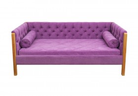 Кровать 180 серии Леди  32 Фиолетовый (подушка валик) в Вологде - vologda.katalogmebeli.com | фото