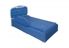Кровать 190 Атлет Lux 29 Синий (мягкий бортик) в Вологде - vologda.katalogmebeli.com | фото
