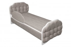 Кровать 190 Атлет Lux 96 Серый (мягкий бортик) в Вологде - vologda.katalogmebeli.com | фото