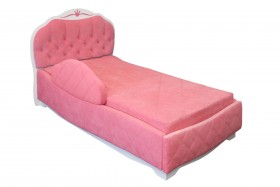 Кровать 190 Гармония Lux 36 Розовый (мягкий бортик) в Вологде - vologda.katalogmebeli.com | фото 1