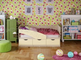 Кровать Бабочки 1,6м (Ваниль матовый) в Вологде - vologda.katalogmebeli.com | фото