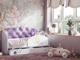 Кровать детская Звездочка Белый/Фиолетовый в Вологде - vologda.katalogmebeli.com | фото
