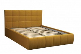 Кровать "Диана" ш. 1400 (Н=1010мм) (жаккард горчица) в Вологде - vologda.katalogmebeli.com | фото