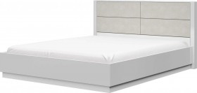 Кровать двойная 1600х2000 Вива (Белый/Белый глянец/Платина) в Вологде - vologda.katalogmebeli.com | фото