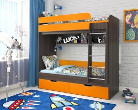 Кровать двухъярусная Юниор-5  Бодего/Оранжевый в Вологде - vologda.katalogmebeli.com | фото