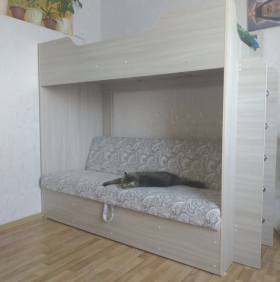 Кровать двухъярусная с диваном (Беленый дуб) в Вологде - vologda.katalogmebeli.com | фото