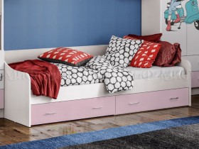 Кровать Fashion-1 Вега 0,9 м (Белый/Розовый) в Вологде - vologda.katalogmebeli.com | фото