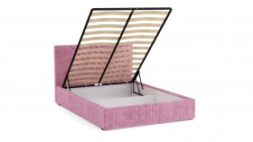 Кровать Гамма ш. 1400 (с основанием для хранения) (велюр тенерифе розовый) в Вологде - vologda.katalogmebeli.com | фото 3