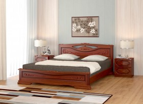 Кровать Карина-7 из массива сосны 1400*2000 Орех в Вологде - vologda.katalogmebeli.com | фото 1