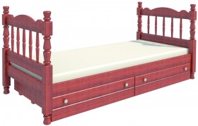 Кровать одинарная Аленка из массива сосны 800*1890 Орех в Вологде - vologda.katalogmebeli.com | фото 2