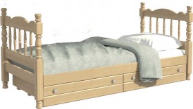 Кровать одинарная Аленка из массива сосны 800*1890 Сосна в Вологде - vologda.katalogmebeli.com | фото