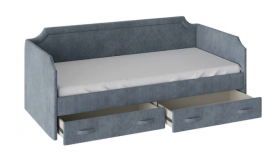 Кровать с мягкой обивкой и ящиками «Кантри» Тип 1 (900) (Замша синяя) в Вологде - vologda.katalogmebeli.com | фото 2