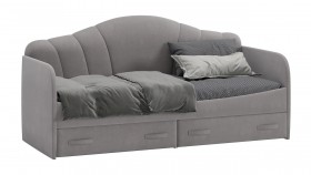 Кровать с мягкой спинкой и ящиками «Сабрина» 900 Светло-серый в Вологде - vologda.katalogmebeli.com | фото