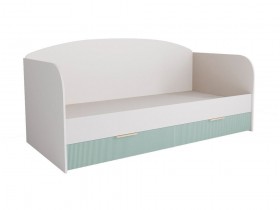 Кровать с ящиками ДКД 2000.1 Лавис (Белый софт/Зеленый софт/корпус Белый) в Вологде - vologda.katalogmebeli.com | фото