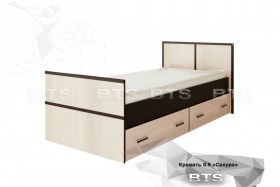Кровать Сакура с настилом и ящиками 0,9 (Венге/Лоредо) в Вологде - vologda.katalogmebeli.com | фото 1