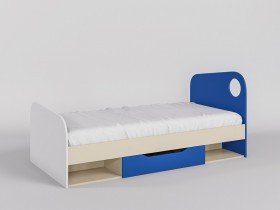 Кровать Скай 1950х950 (Синий/Белый/корпус Клен) в Вологде - vologda.katalogmebeli.com | фото